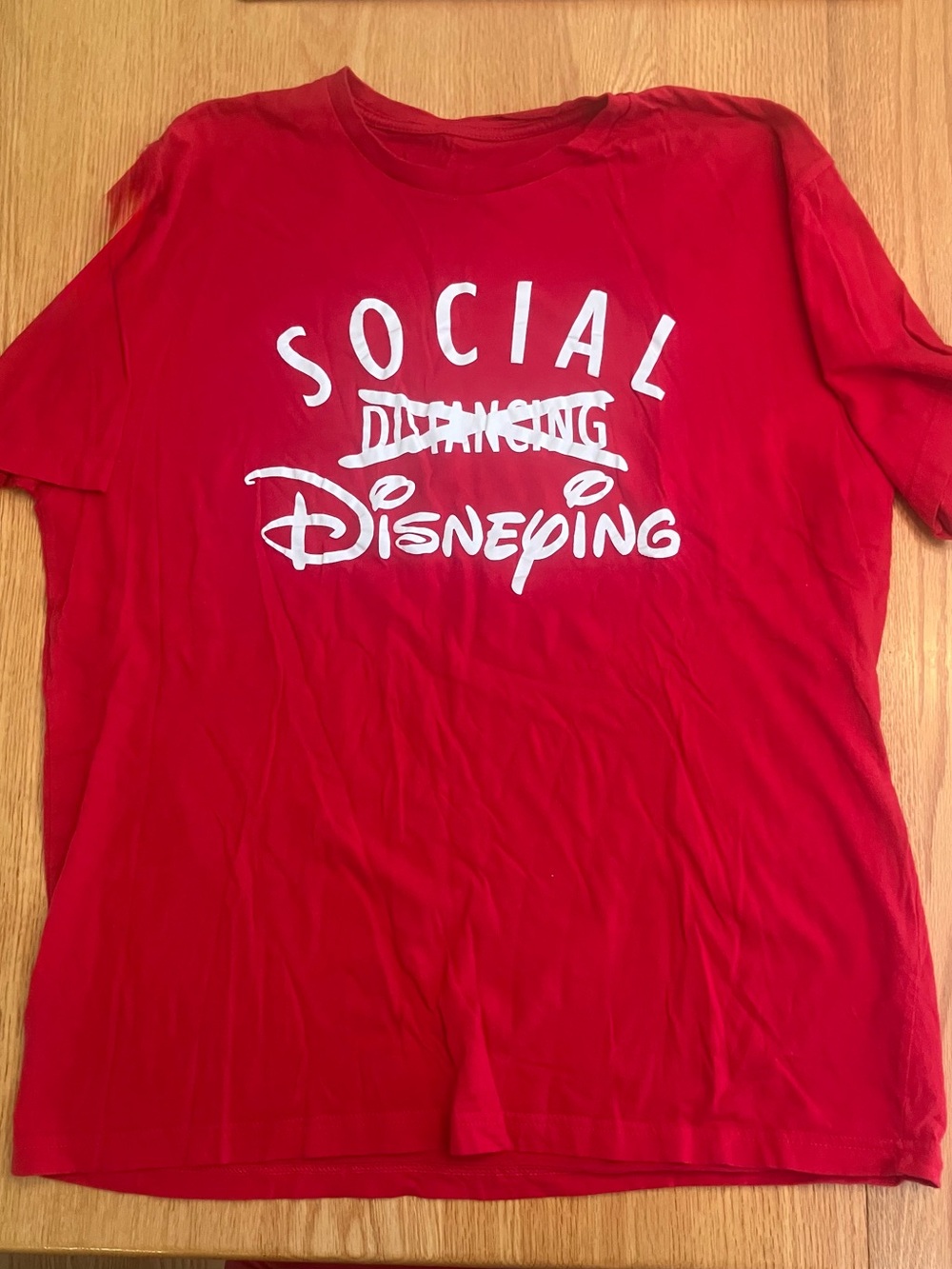 Disney Red "Social Disneyping" Short Sleeve Tee